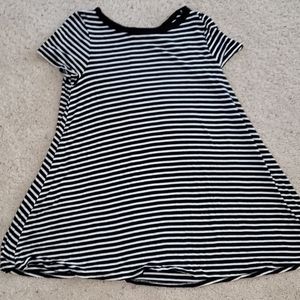 Black and white striped dress